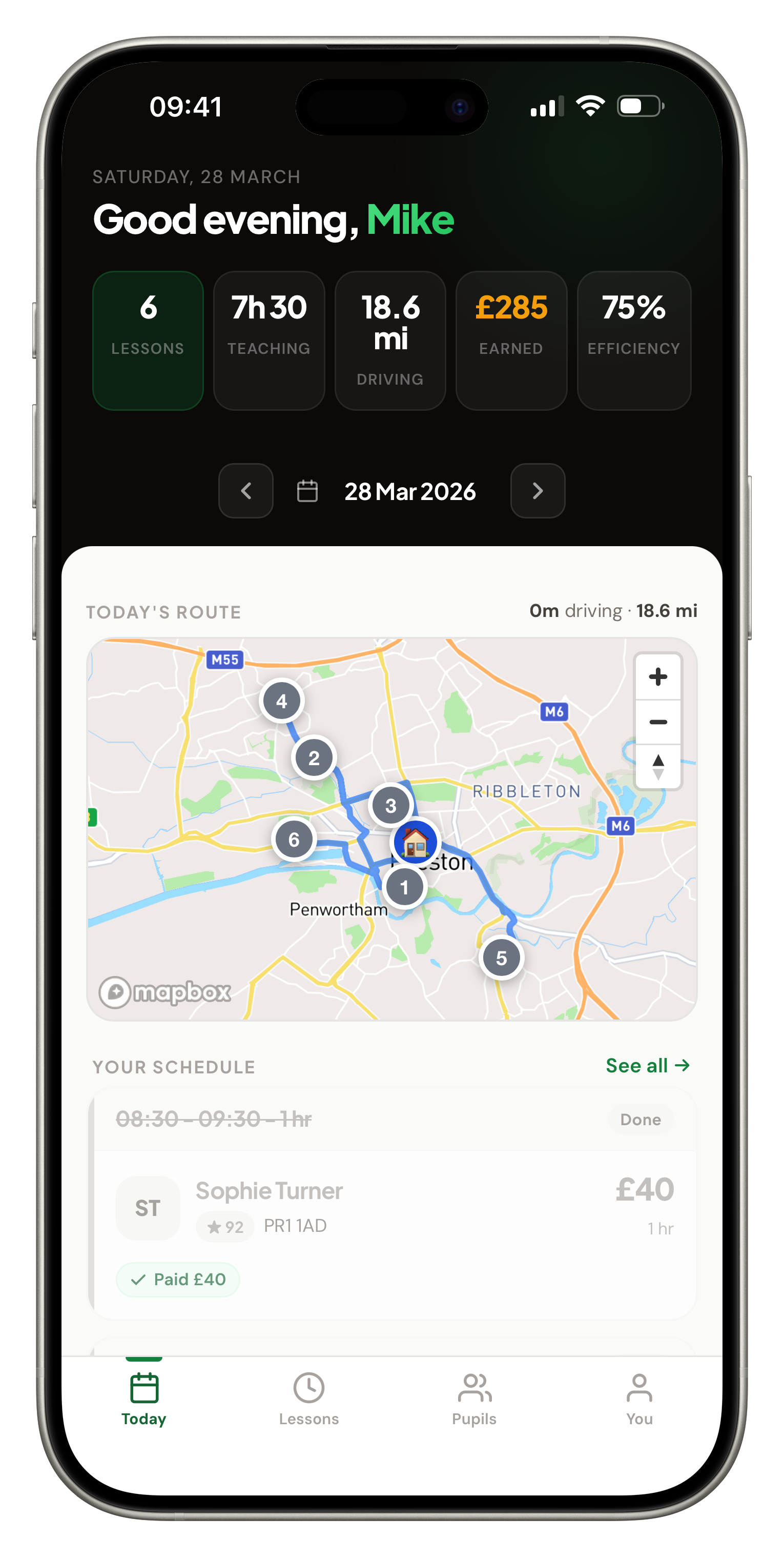 DriveSync Today Dashboard